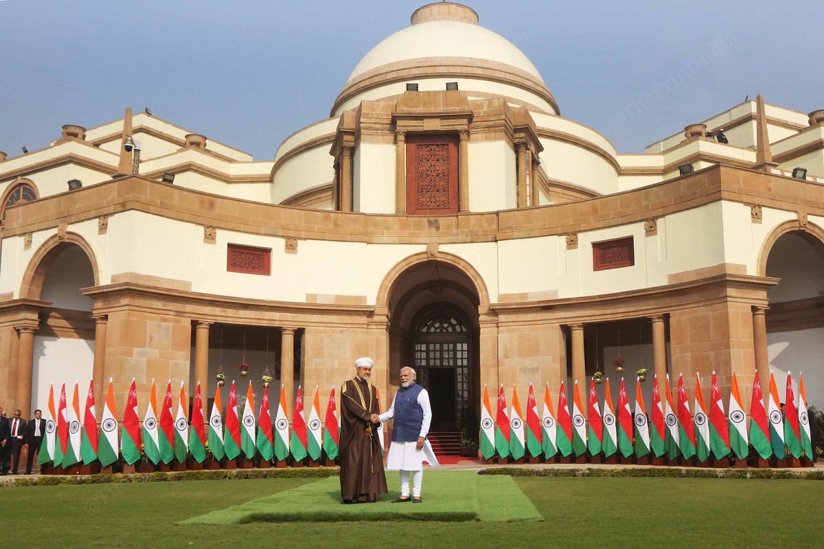 PM Modi with Sultan Haitham bin Tarik at Hyderabad House | Photo: Praveen Jain | ThePrint