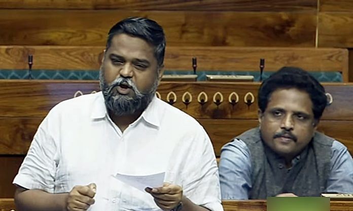 DMK MP DNV Senthilkumar addresses the Lok Sabha Tuesday | ANI