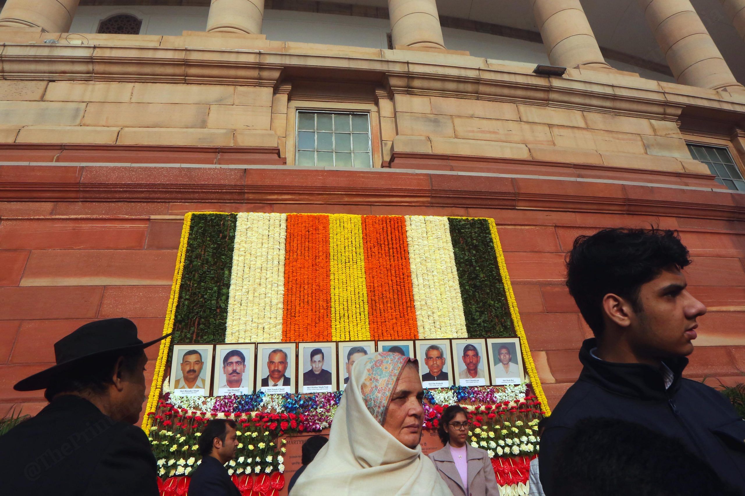 Family members of martyrs paid tributes to their loved ones, who lost their lives in the 2001 Parliament attack, during a tribute ceremony at the Samvidhan Sadan | Praveen Jain | ThePrint