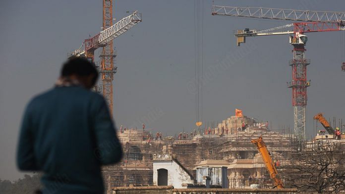 Building a temple, or building its vote bank. As the date of next month's Ayodhya Ram Mandir inauguration draws near, the temple is becoming an increasingly important part of the political narrative of the country and BJP's 2024 Lok Sabha campaign. Isn't that enough to make it one of the top 10 clicks of 2023? | Photo: Manisha Mondal | ThePrint