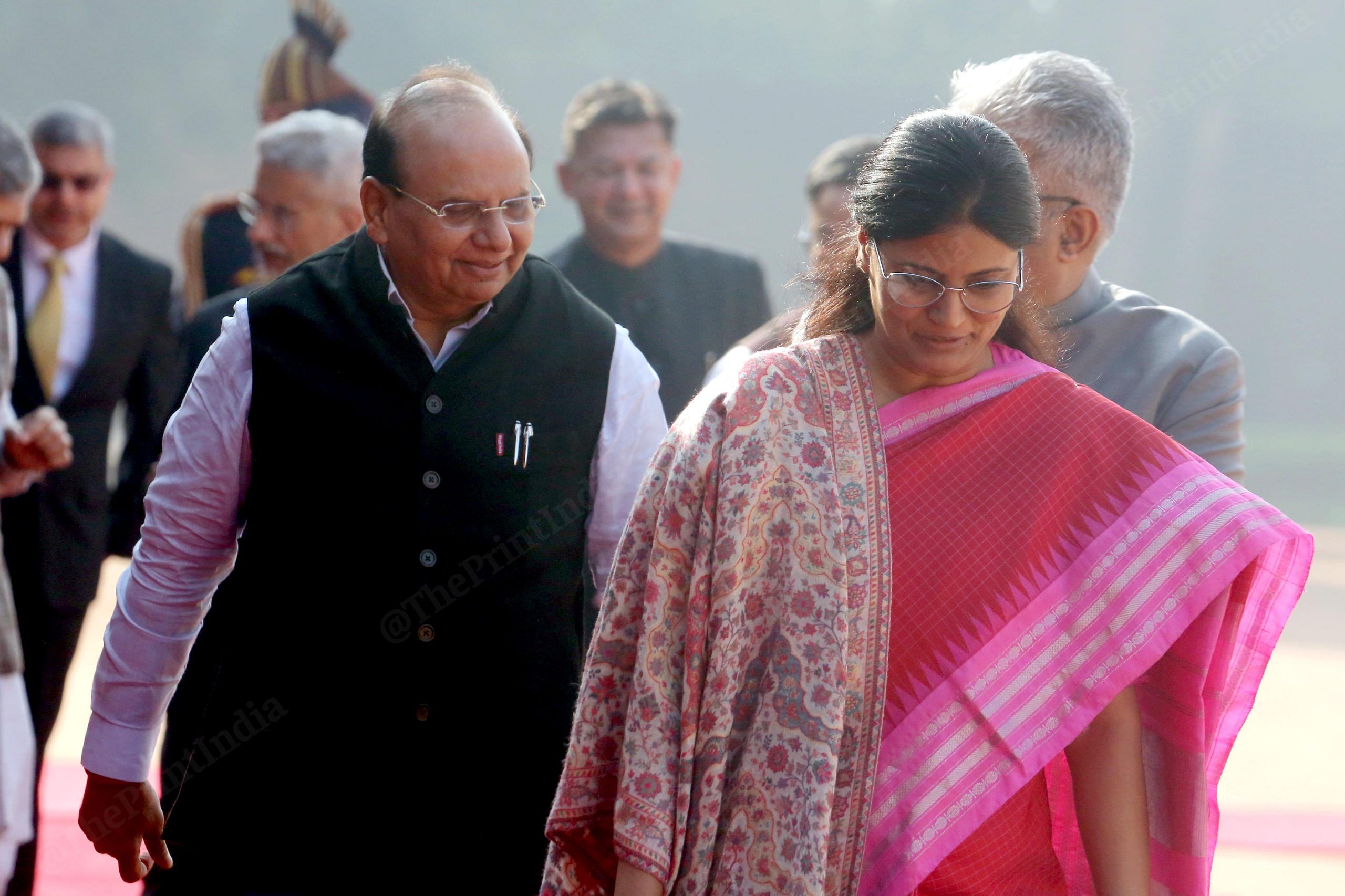 Delhi L-G V.K. Saxena with Union minister Anupriya Patel at Rashtrapati Bhavan | Praveen Jain | ThePrint