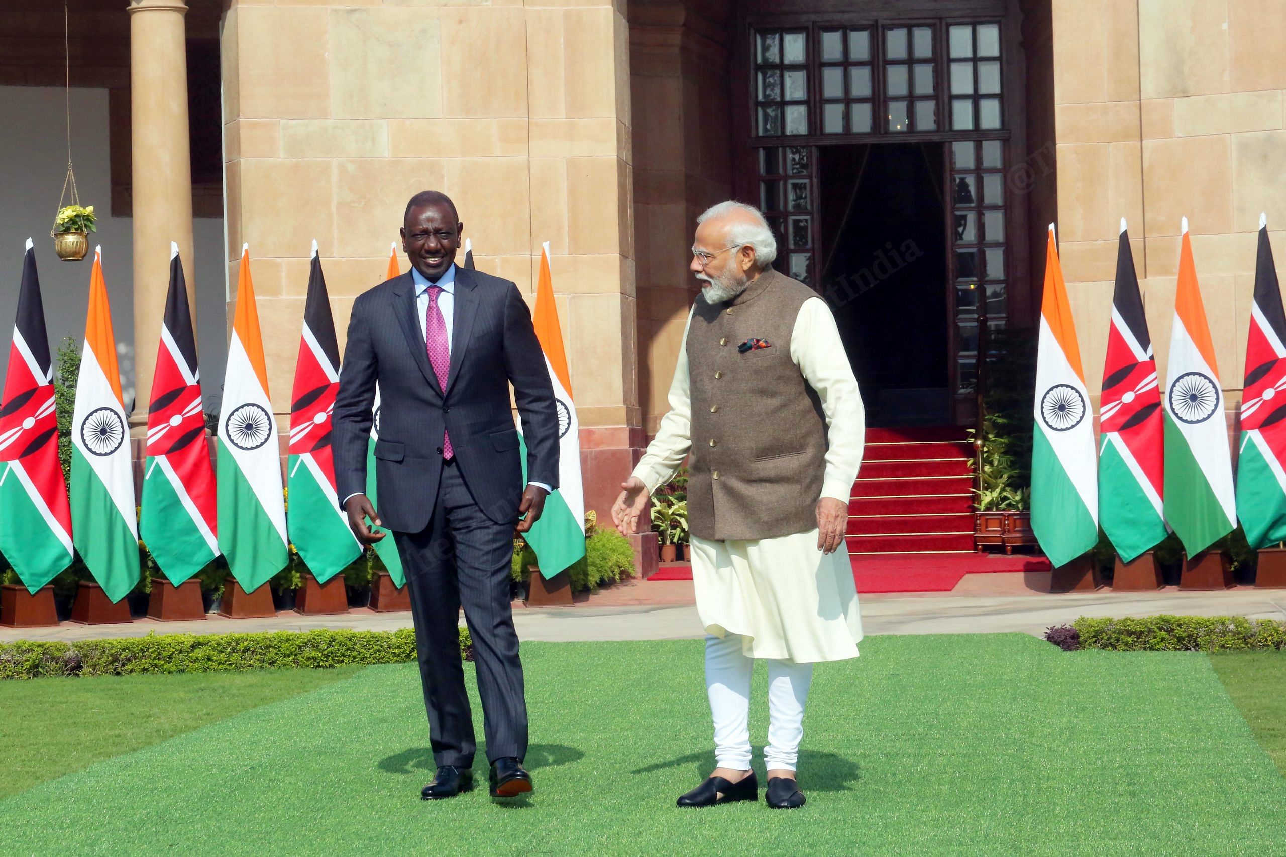 PM Narendra Modi with Kenyan President William Ruto at Hyderabad House in Delhi | Praveen Jain | ThePrint