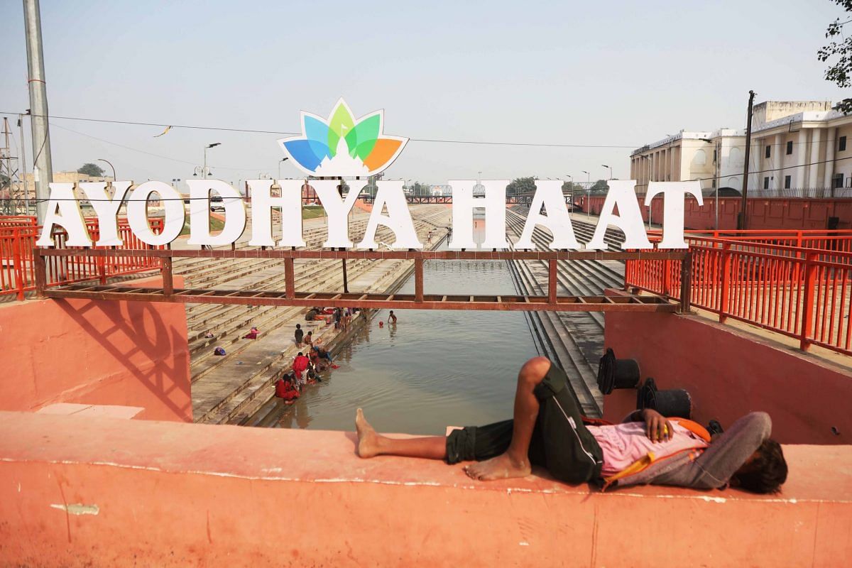 A newly constructed Ayodhya Ghat at the Dharma Path | Photo: Manisha Mondal | ThePrint