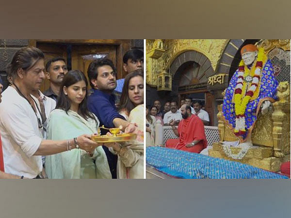 Shah Rukh Khan performs pooja at Sai Baba temple in Shirdi with daughter Suhana