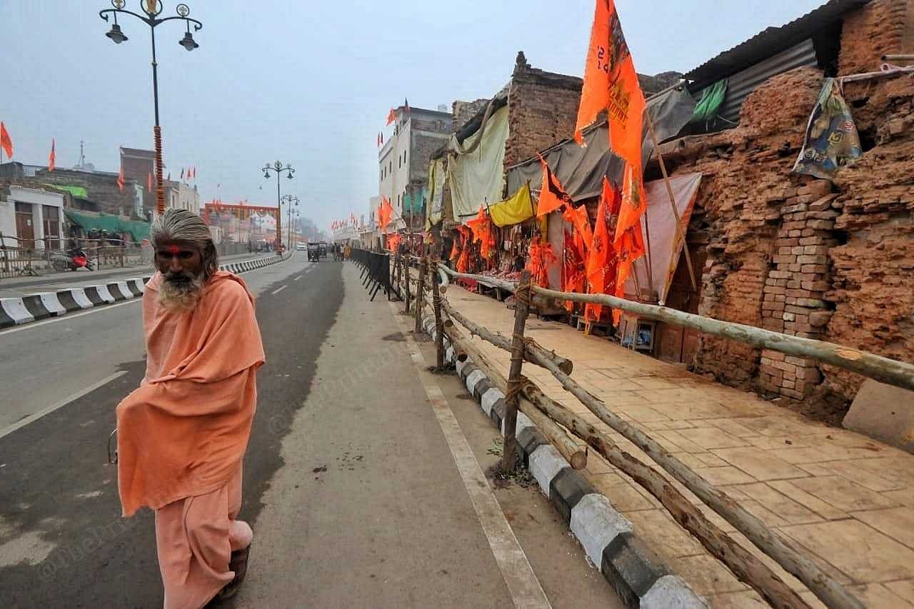Saffron flags crammed in every nook and cranny of Ayodhya | Praveen Jain | ThePrint 