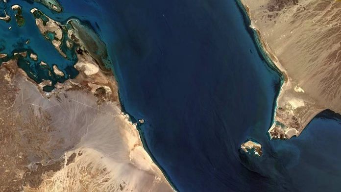 Bab el-Mandab strait, the gateway to the Suez Canal | flickr @Brazil’s National Institute for Space Research