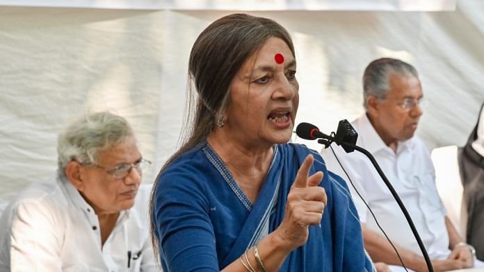 CPI(M) leader Brinda Karat addressing a public rally, 29 October | Representational image | ANI