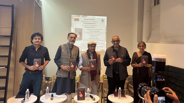 Panelists and Pranab Bardhan (centre) at Oxford Bookstore | Zenaira Bakhsh/ThePrint