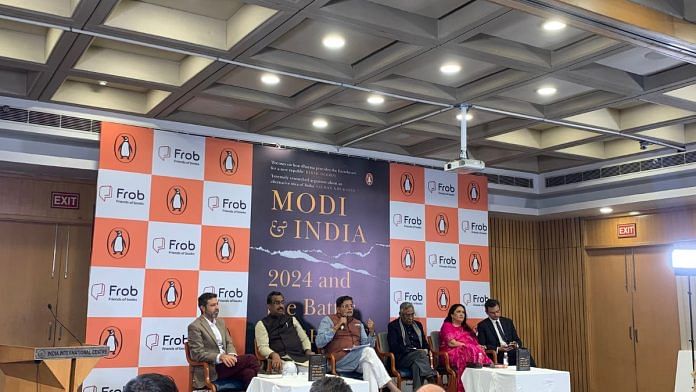 Panelists at launch of Modi and India at IIC, Delhi | Antara Baruah, ThePrint