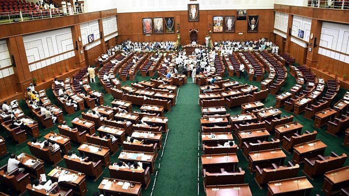 File photo of the Karnataka Legislative Assembly in session | Representational image | ANI