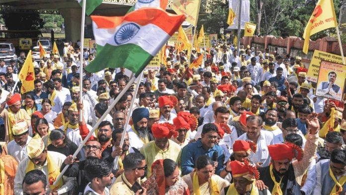 Maratha agitation Maharashtra’s Other Backward Classes hold a rally to protest against the Marathas’ demand to include them as Kunbi caste for reservation | ANI