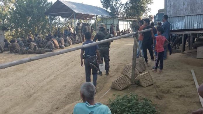 A group of Myanmar soldiers who surrendered to Assam Rifle at Tuisentlang in Lawngtlai district, Mizoram | Isaac Zoramsanga | ThePrint