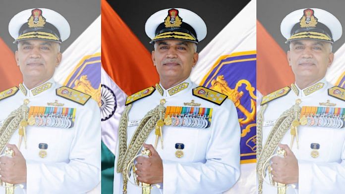 Chief of Naval Staff Admiral R. Hari Kumar donning the No. 2 uniform | Credit: PIB/Ministry of Defence