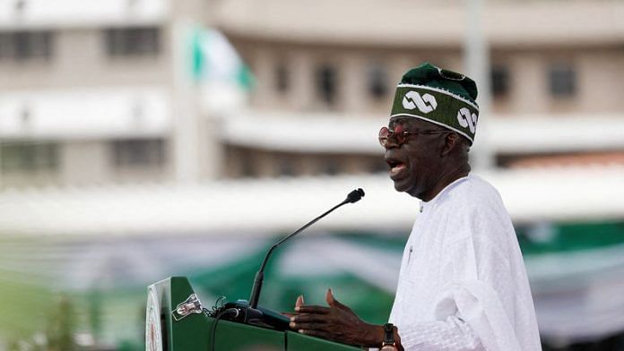 Nigeria's President Bola Tinubu speaks after his swearing-in ceremony in Abuja, Nigeria May 29, 2023. REUTERS/Temilade Adelaja/File Photo