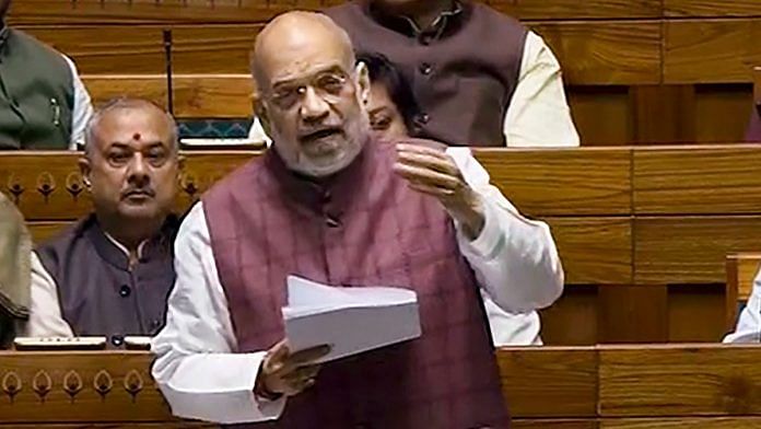 Union Home Minister Amit Shah speaks in the Lok Sabha during the Winter session of Parliament in New Delhi, on 6 December 2023 | PTI