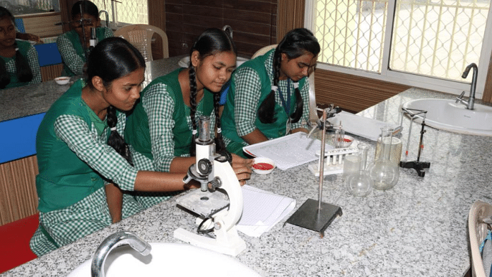 Students at the science lab in Puri Zila School | By Special Arrangement