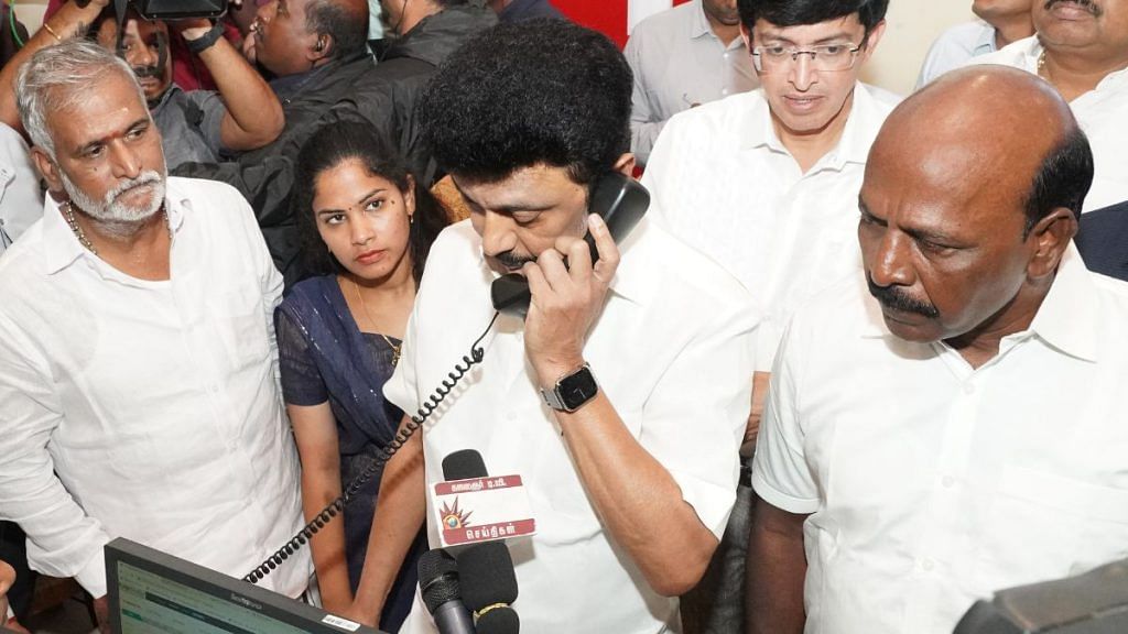 Tamil Nadu CM M.K. Stalin reviews the preparations to combat the rain crisis at the Greater Chennai Corporation office | Photo: By special arrangement