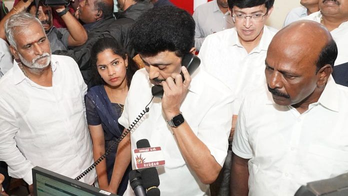 Tamil Nadu CM M.K. Stalin reviews the preparations to combat the rain crisis at the Greater Chennai Corporation office | Photo: By special arrangement