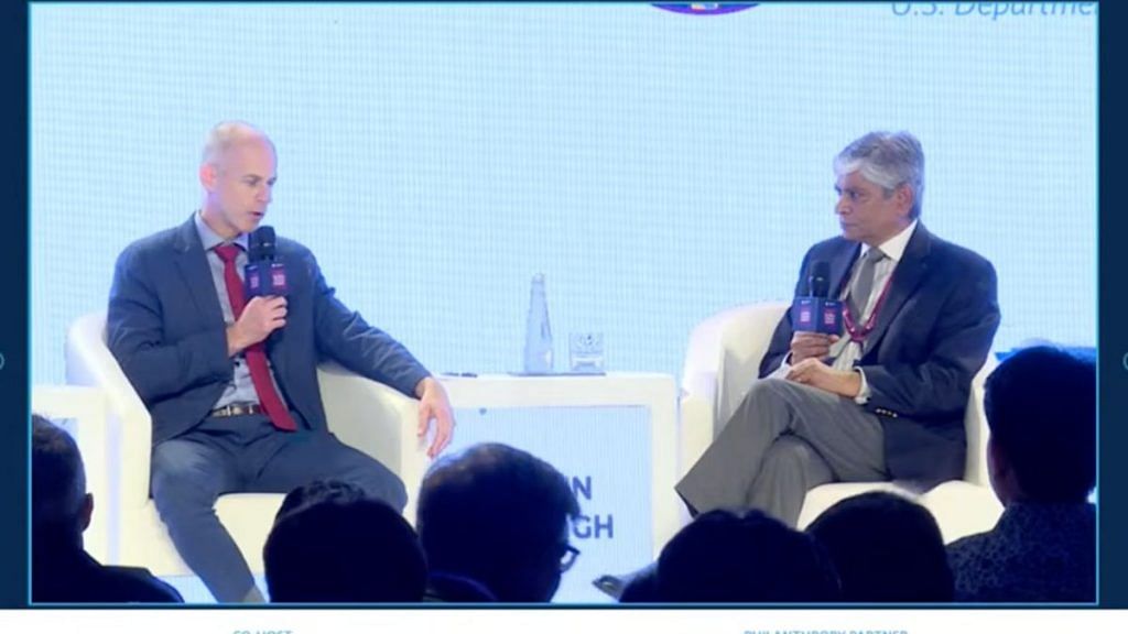 Seth Center and Arun K Singh in conversation at the Global Technology Summit | By special arrangement