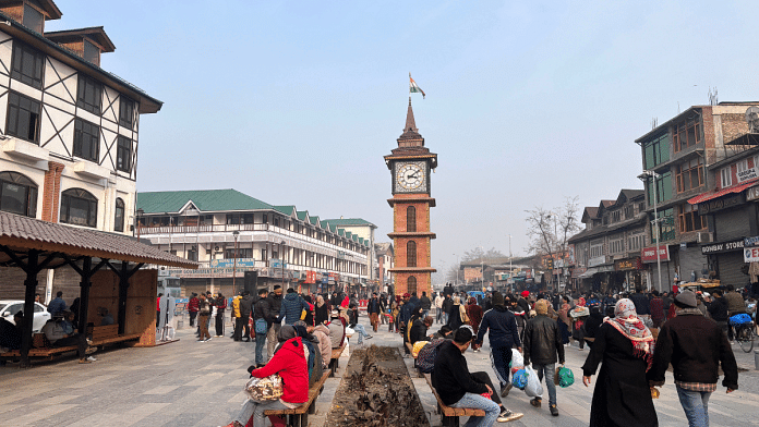 File photo of Lal Chowk area in Srinagar | ANI