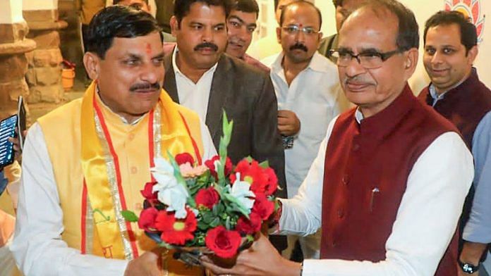 Madhya Pradesh CM-designate Mohan Yadav with former CM Shivraj Singh Chouhan | ANI