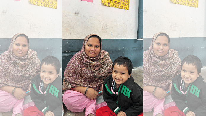 8-year-old Shabnam Khan along with her mother Soni at government-run Model Sanskriti School in Sonipat | Zenaira Bakhsh | ThePrint