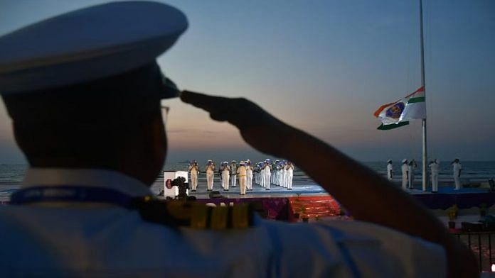 Navy personnel taking part in dress rehearsal ahead of this month's Navy Day celebrations Sunday | Representational image | ANI