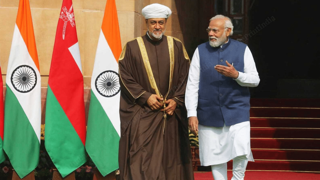 Prime Minister Narendra Modi with Sultan of Oman, Haitham bin Tarik | Photo: Praveen Jain, ThePrint