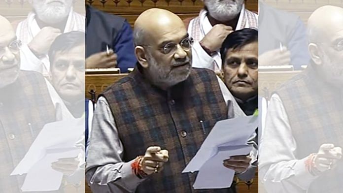 Union Home Minister Amit Shah during the winter session of Parliament | Representative image | ANI