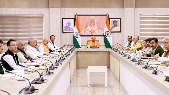 Uttar Pradesh Chief Minister Yogi Adityanath chairs a cabinet meeting | Photo: ANI