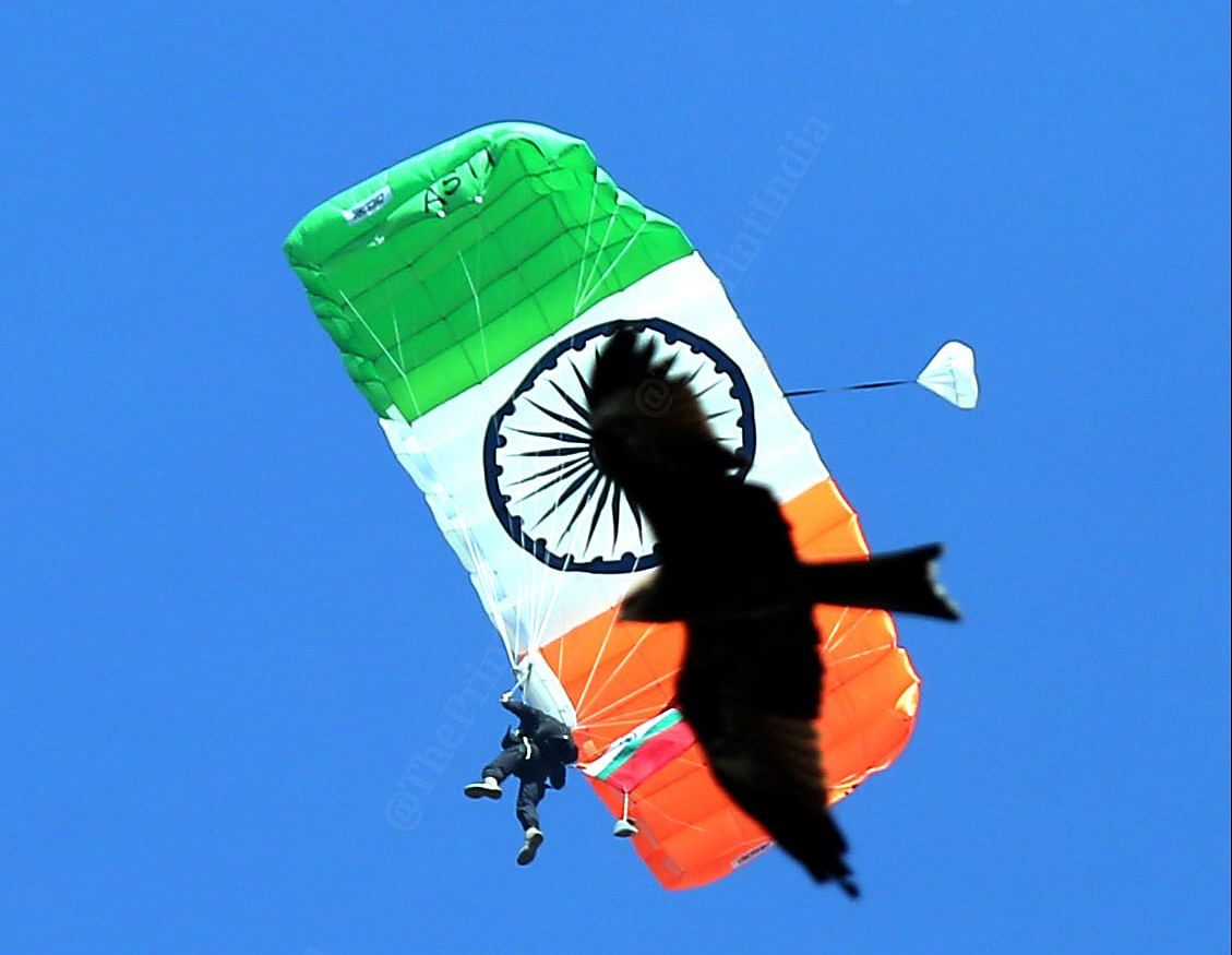 Like an eagle in the sky, this Army paratrooper soars far above the ground during the 75th Army Day parade in Bengaluru in January. This year was the first time that the parade had not been held in the national capital. But for me, what makes this photo special, is the timing which made it possible for me to capture the paratrooper and the eagle in flight together | Photo: Suraj Singh Bisht | ThePrint
