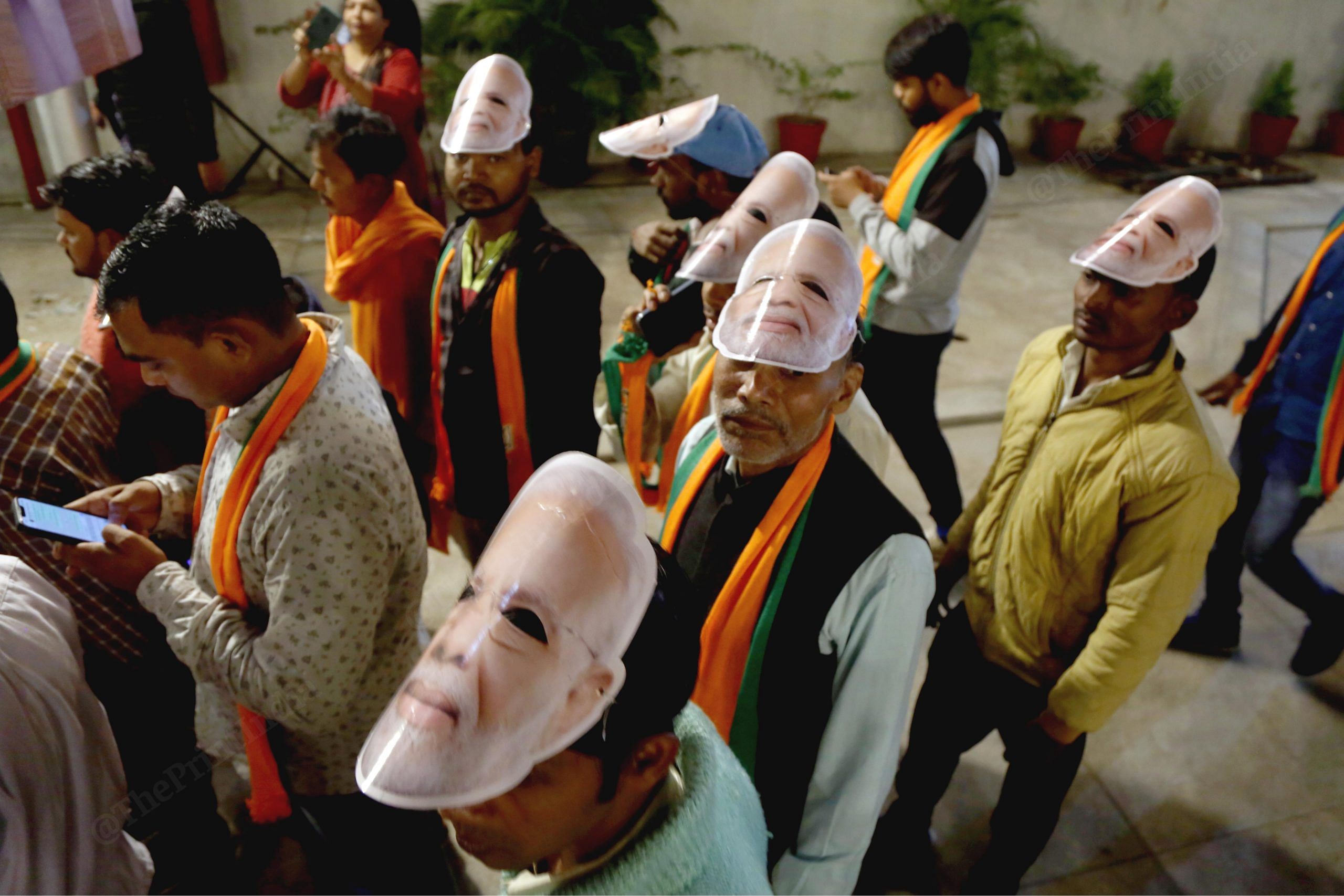 BJP supporters wearing PM Modi Mask | Suraj Singh Bisht | ThePrint