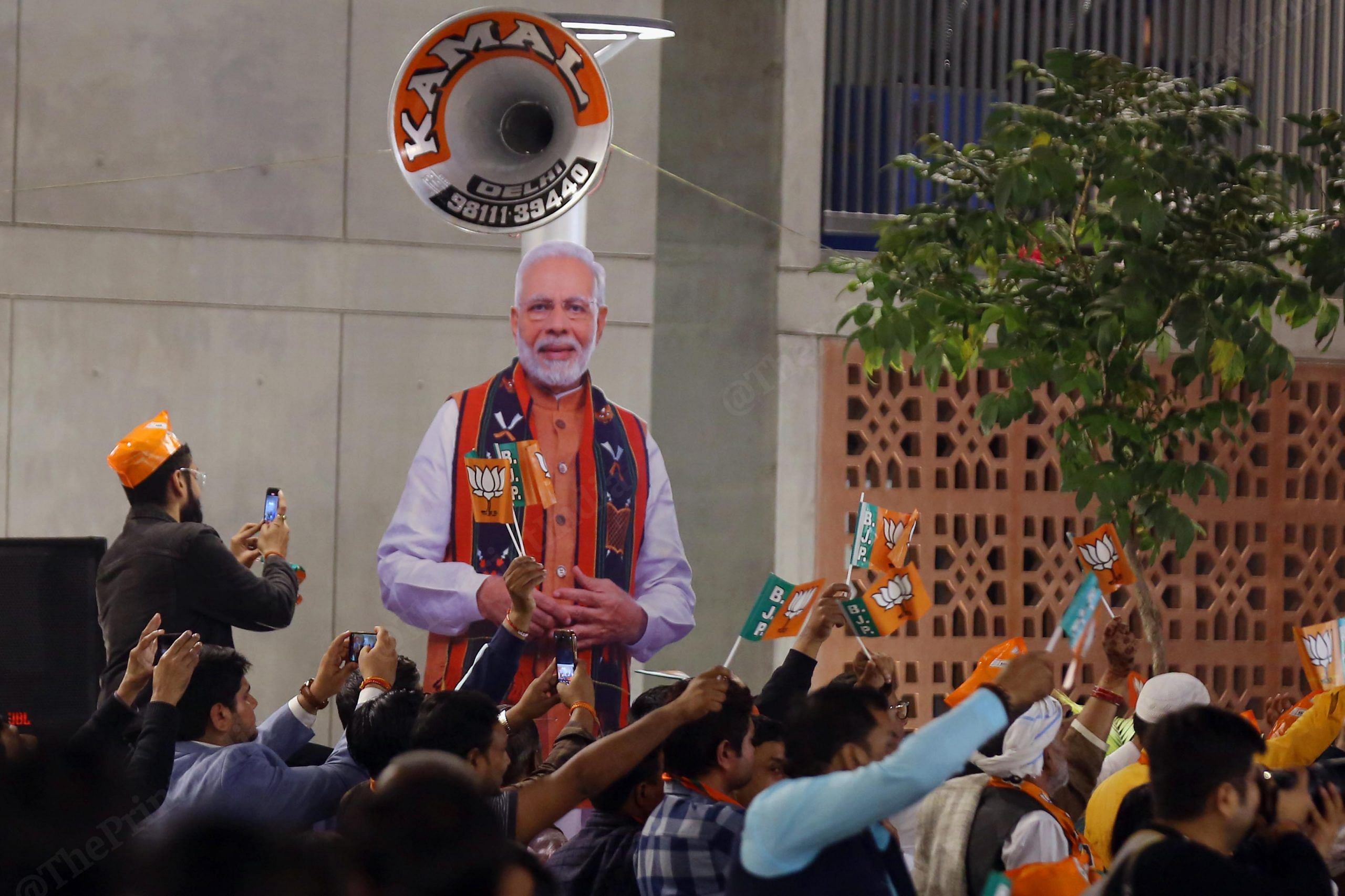 BJP supporters during the PM speech | Suraj Singh Bisht | ThePrint
