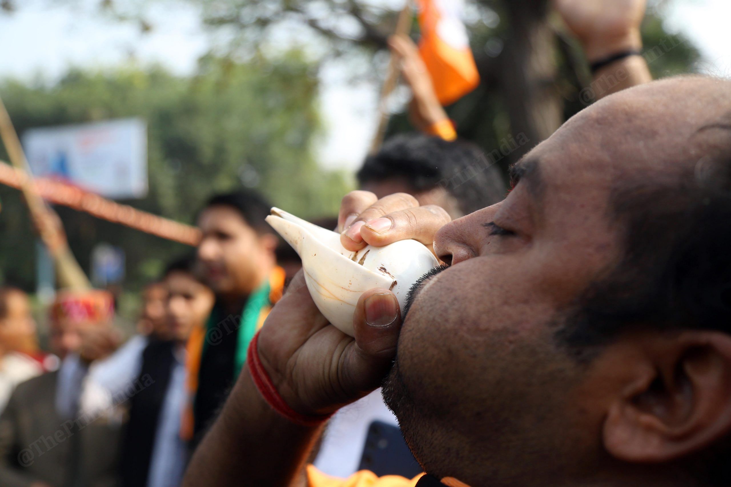 BJP supporters celebrates outside the BJP office | Suraj Singh Bisht | ThePrint