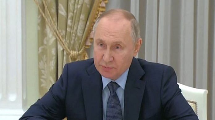 Russian President Vladimir Putin during meeting with EAM S Jaishankar | ANI