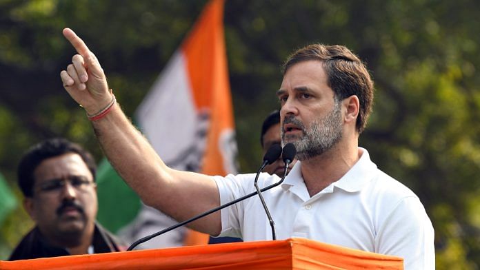 Congress leader Rahul Gandhi addressing a public gathering on Tuesday, 22 December | ANI