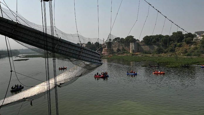 Rescue operations at Morbi | Photo: Soniya Agrawal | ThePrint