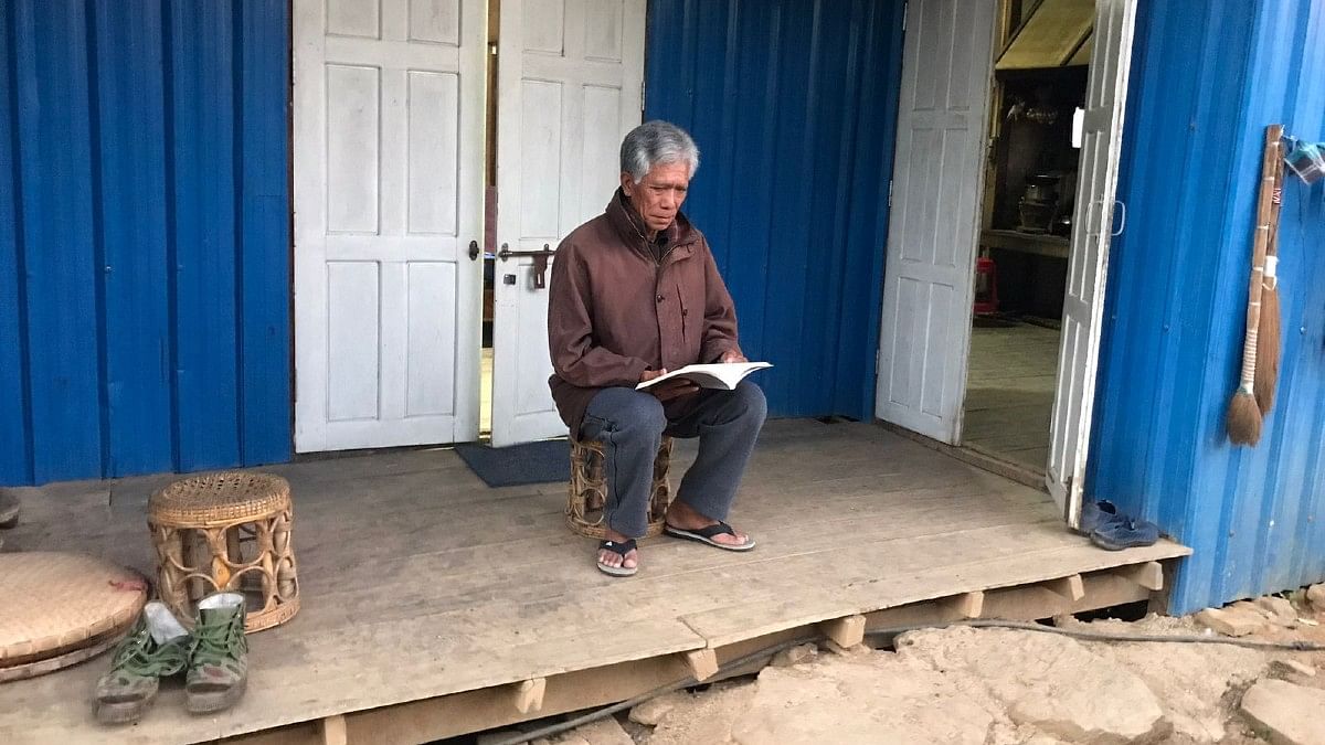 Reverend Lalsawichuanga outside his home in Myanmar border town Rihkhawdar | Karishma Hasnat | ThePrint