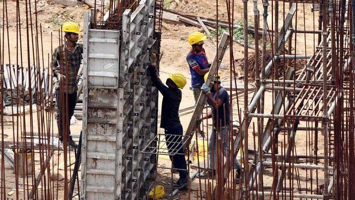Construction workers in New Delhi | Representational image | ANI