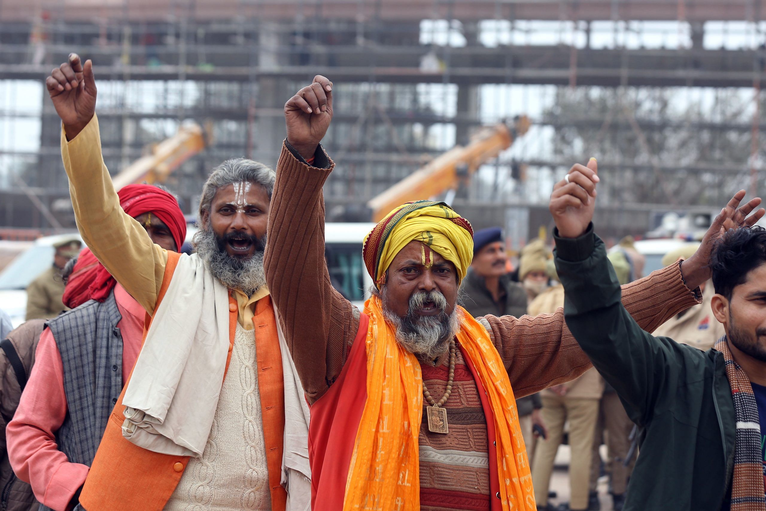 Devotees raising slogans of 'Jai Shree Ram' | Suraj Singh Bisht | ThePrint
