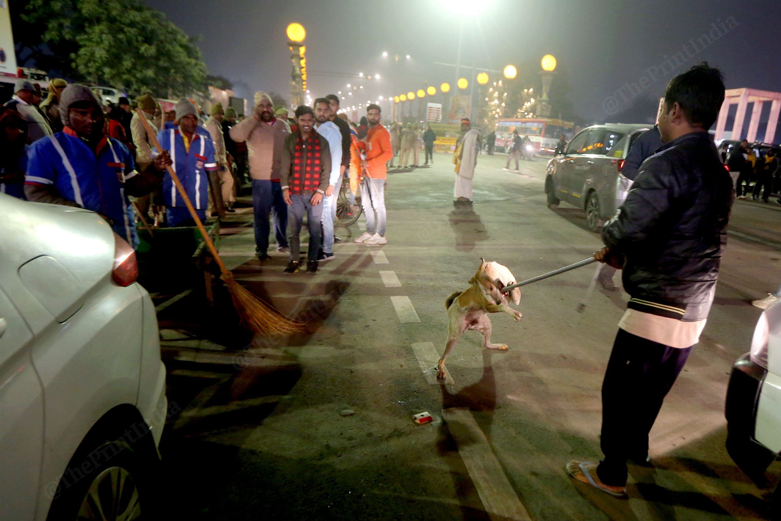 Civic body workers catch stray dogs at Lata Mangeshkar chowk | Praveen Jain | ThePrint