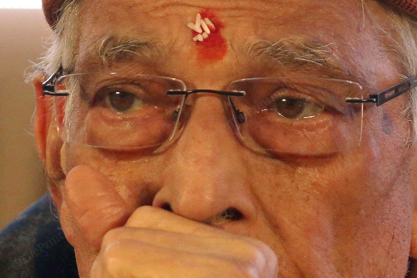 Joshi tearing up during his 90th birthday celebration | Praveen Jain | ThePrint