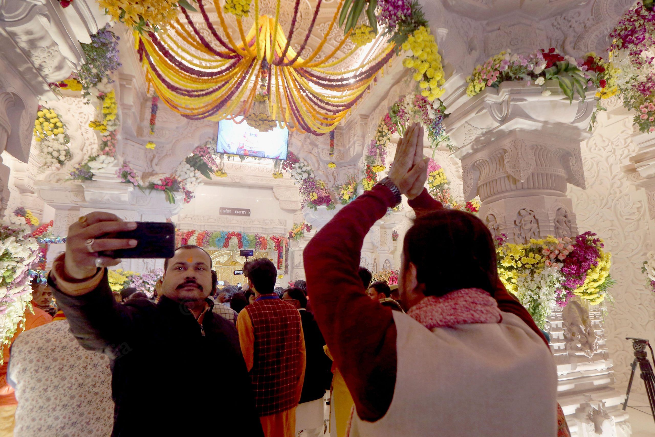 Devotees inside Ram temple in Ayodhya | Praveen Jain | ThePrint