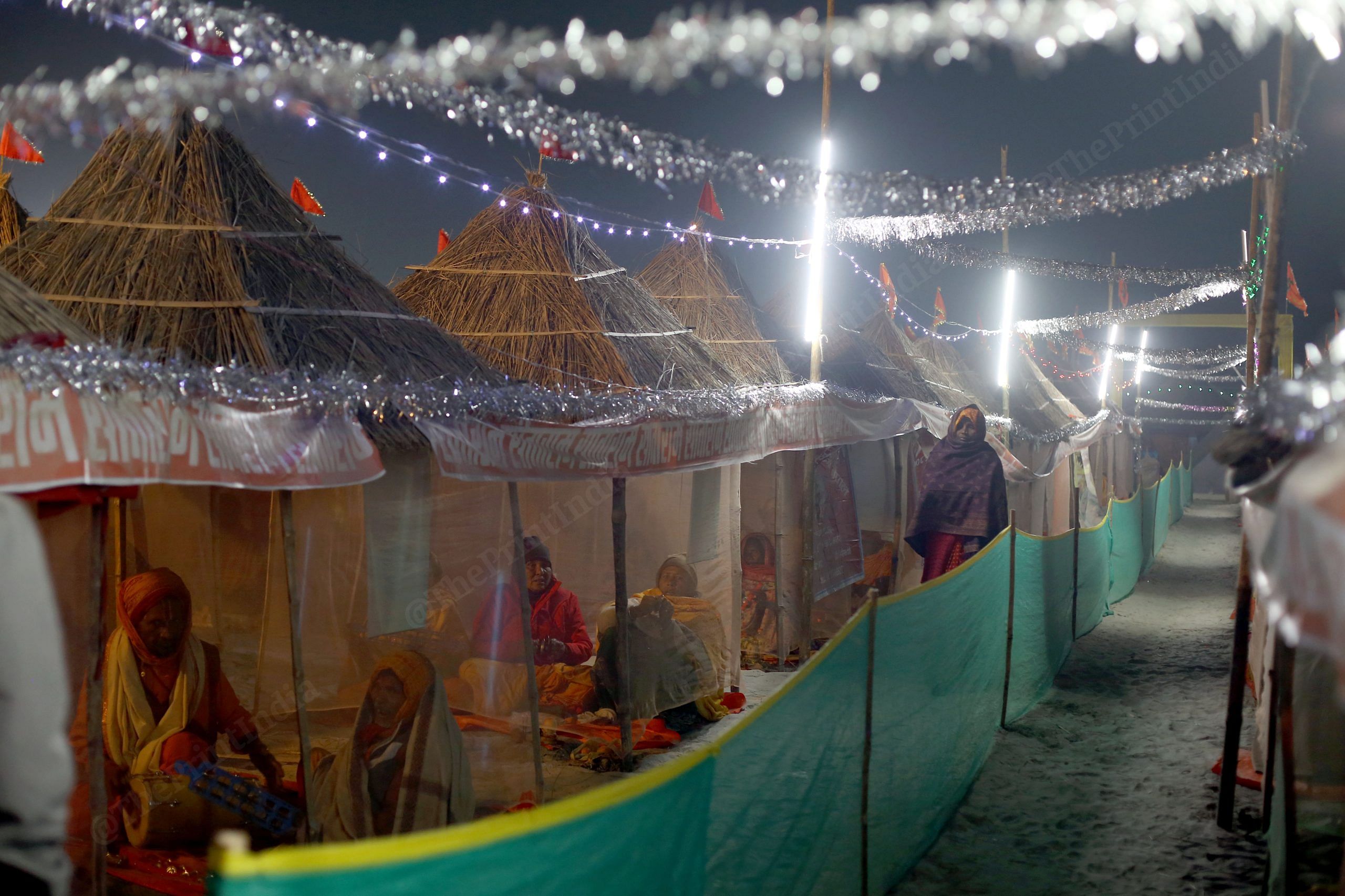 Devotees take part in religious procession in a camp in Ayodhya | Suraj Singh Bisht | ThePrint