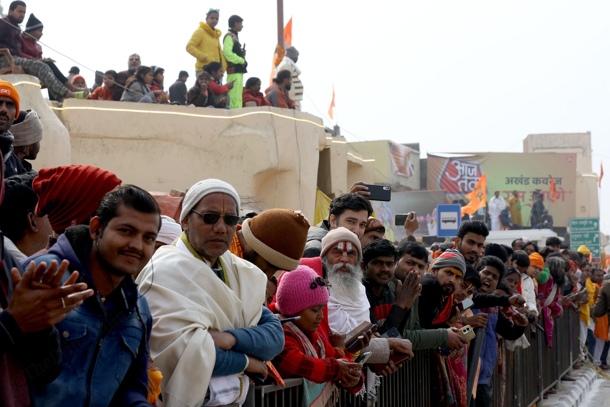 Devotees gather near Ram temple ahead of 'pran pratishtha' | Suraj Singh Bisht | ThePrint