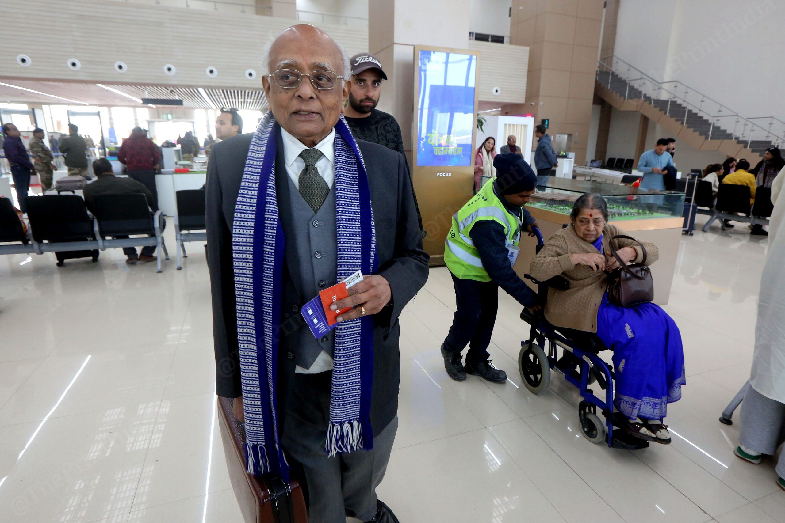 Rajagopala Chidambaram, former principal scientific adviser to Government of India, at Ayodhya airport | Praveen Jain | ThePrint