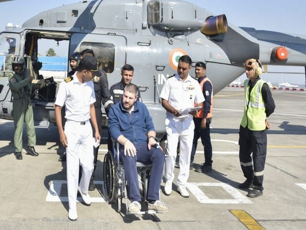 Indian Naval helicopter rescues ailing man from French merchant vessel