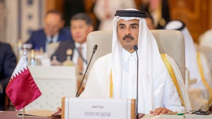 Qatar's Emir Sheikh Tamim bin Hamad al-Thani attends Organisation of Islamic Cooperation (OIC) summit in Riyadh, Saudi Arabia | Saudi Press Agency/Handout via Reuters