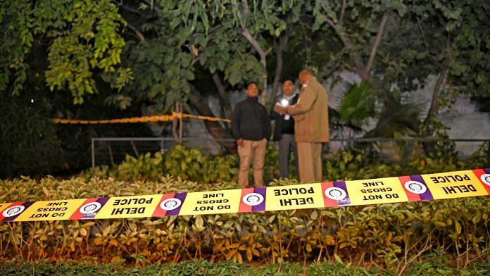 Delhi Police personnel probing low-intensity blast near Embassy of Israel on 26 Dec 2023 | Representational image | ANI