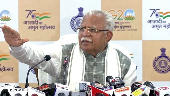 File photo of Haryana Chief Minister Manohar Lal Khattar | ANI